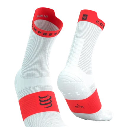 Pro Racing Socks V4.0 High White / Fluo Red