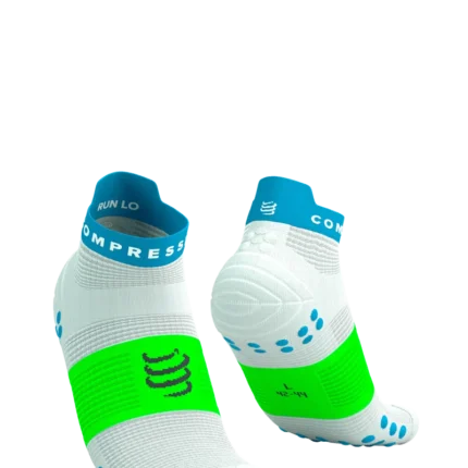 Pro Racing Socks V4.0 Low White/Norse Blue/Neon Green