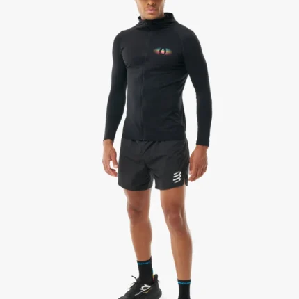 3D Thermo Nahtloser Kapuzenpullover mit Reißverschluss – IRONMAN 2026 – Schwarz