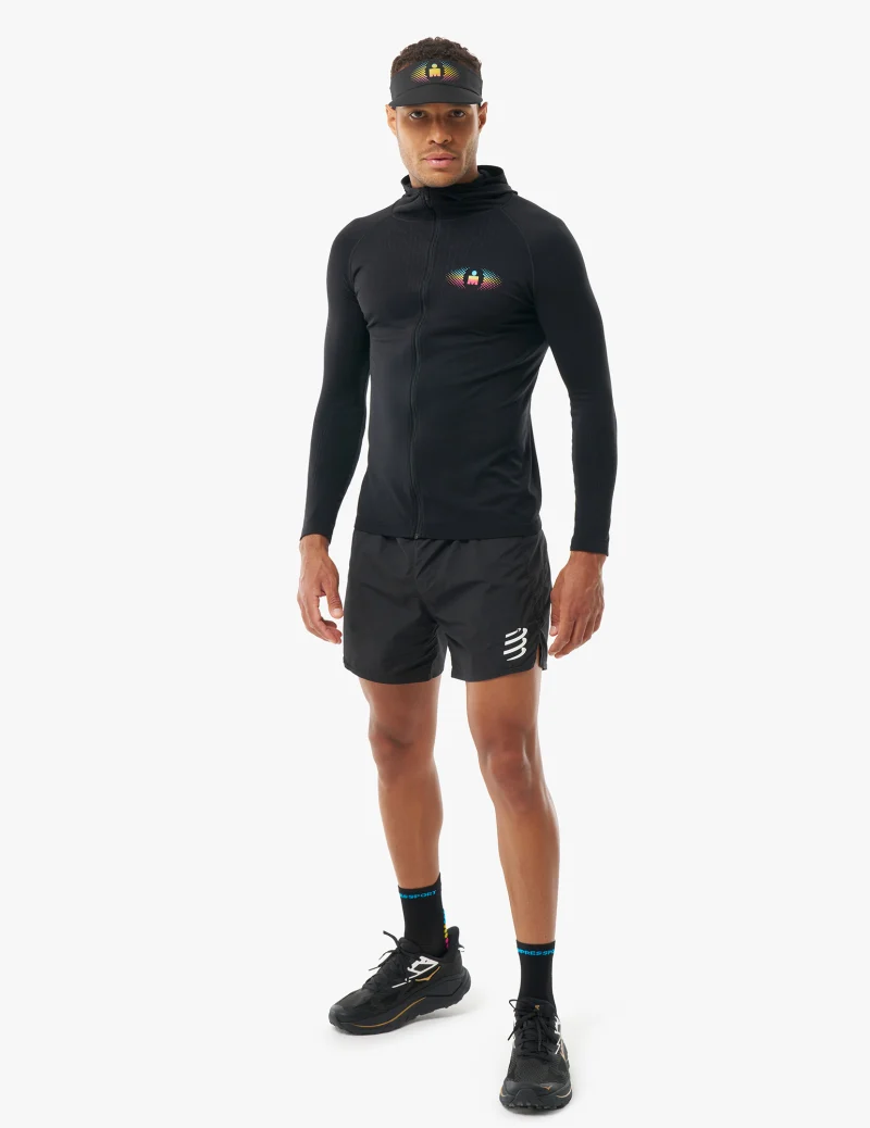 3D Thermo Nahtloser Kapuzenpullover mit Reißverschluss – IRONMAN 2026 – Schwarz