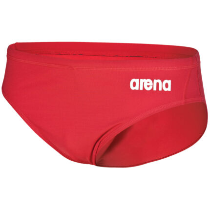 Men Team Swim Briefs Solid Red White